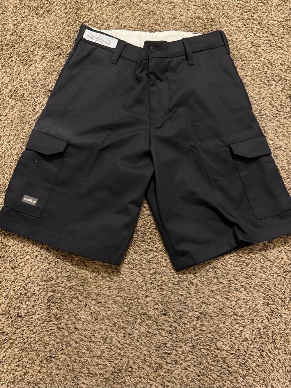 Black Utility Cargo Shorts with Flap Pockets - Unbranded